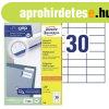 3489 Avery univerz�lis c�mke - feh�r 70x29,7mm