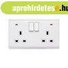 LONDON DOUBLE SOCKET WITH 1P BUTTON SWITCH NEON WH