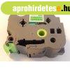 Brother TZE-D61 ut�ngy�rtott fluoreszk�l� z�ld alapon fekete