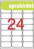Etikett, univerz�lis, 64x33,9 mm, kerek�tett sark�, APLI, 24