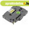 Utngyrtott BROTHER TZe611 szalagkazetta 6mm x 8m SRGA / Y