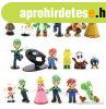 18 db-os Super Mario jelleg figura szett