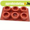 6 lyuk� szilikon tortaforma s�t�shez, 3D kerek alak� habos t