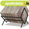 Gramofonlemez polcok modern fekete f�m kialak�t�ssal