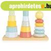 Tooky Toy Piramis torony�p�t� montessori fa j�t�k 17db-os 