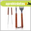 HAPPY GREEN BBQ grillk�szlet, 3 db, fa, lapos 5012055-A