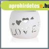 HOME DECOR Illatl�mpa, porcel�n, 10,5 x 10,5 cm, Love, feh�r