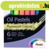 Kr�ta olajpasztell k�szlet, PHN-F6 Pentel, 6 klf., fluoreszk