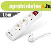 Delight Eloszt� 3-as - 3 x 1,5 mm - 1,5 m - 2 x USB-vel - ka