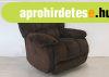 Elektromos relax fotel csokol�d�barna puha pl�ss k�rpittal r