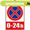 Inform�ci�s t�bla, 35x25 cm, 0-24h meg�llni tilos piktogram