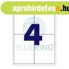 Etikett c�mke, 105x148mm, 100 lap, 4 c�mke/lap Bluering�