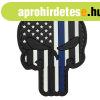 WARAGOD Tapasz 3D US Patriot Punisher blue line 7.5x5cm