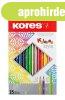 Sz�nes ceruza k�szlet, h�romsz�glet�, KORES "Kolores St