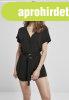 Urban Classics Ladies Short Viscose Belt Jumpsuit black