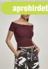 Urban Classics Ladies Off Shoulder Rib Tee redwine