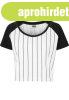 Urban Classics Ladies Cropped Baseball Tee wht/blk