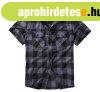Brandit Check r�vid ujj� ing, fekete/sz�rke