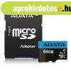 A-Data 64GB microSDXC Premier Class 10 UHS-I V10 A1 + adapte
