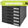 Iratt�rol�, m�anyag, 6 fi�kos, Leitz Plus, fekete