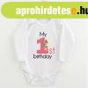 Baba body nyomtatssal New Baby My first birthday pink