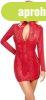 Cottelli Snakeskin Mini Dress with Long Sleeves 2718820 Red,