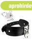 KINKY DIVA HEART LOCK & KEY COLLAR BLACK/SILVER
