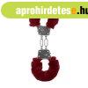 Ouch! by Shots Furry Metal Hand Cuffs - Red