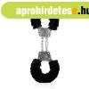 OUCH! Furry Metal Hand Cuffs - Black