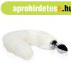 Ouch! by Shots Fox Tail with Metal Butt Plug - White