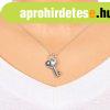 Ez�st f�gg� - sz�vecske fej� kulcs be�gyazott cirkonk�vel