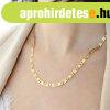 Nyakl�nc 14 K s�rga aranyb�l - lapos hossz�k�s r�szek, bemet