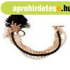 Multikark�t� - fekete fonat, arany sz�n� l�ncok, gy�ngy�k, f