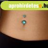 Akril piercing k�ld�kbe, t�rkisz goly�k szemcs�s fel�lettel