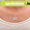 Ez�st nyak�k 925, kerek med�l, kiv�gott d�sz�tett vir�g