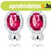 925 ezst flbeval s medl szett, pirosasrzsaszn ovlis 