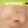 Orrpiercing 14K s�rga aranyb�l - vil�gosz�ld csillog� cirk�n