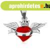 925 ez�st med�l, piros sz�v szalaggal, koron�val �s sz�rnyak