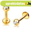 Piercing s�rga 14K aranyb�l - ajakba, �llba �s ajak f�l�, go