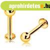 14K arany ajak vagy �ll piercing - labret goly�val �s karik�