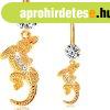 K�ld�k piercing s�rga 14K aranyb�l - �tl�tsz� cirk�nia, kis 