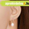 14K arany f�lbeval� - f�gg� ov�lis gy�ngy feh�r sz�nben, cir