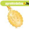 Med�l s�rga 18K aranyb�l - ov�lis Sz�z M�ria medalion, k�tol