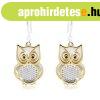 925 ezst szett, kt bagoly ezst s arany sznben