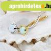 Hajl�tott 14K s�rga arany orr piercing, feh�r szintetikus op