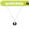 925 ezst nyaklnc - fnyes kr, angyal szrny, fekete szn