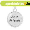 925 ez�st med�l - k�r alak�, v�gatokkal, "Best Friends&