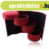 Piros �kszerdoboz - henger, h�rom rekesz
