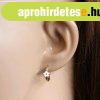 14K arany kerek f�lbeval�, feh�r vir�g, francia z�r, 12 mm