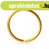 14K arany orrpiercing, f�nyes gy�r�, kis sz�vvel, 6 mm
